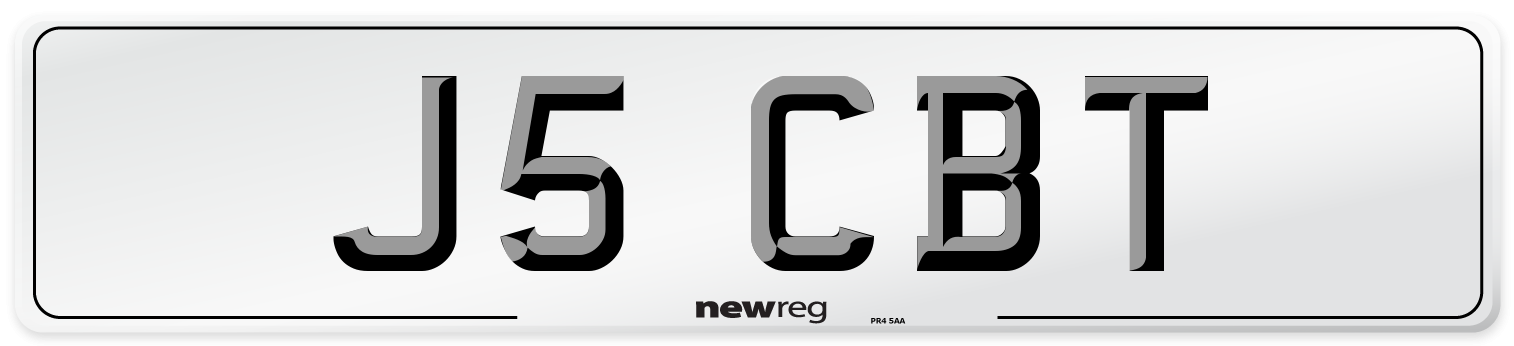 J5 CBT Number Plate from New Reg